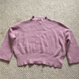 Dusty Rose Ribbed Knit Sweater